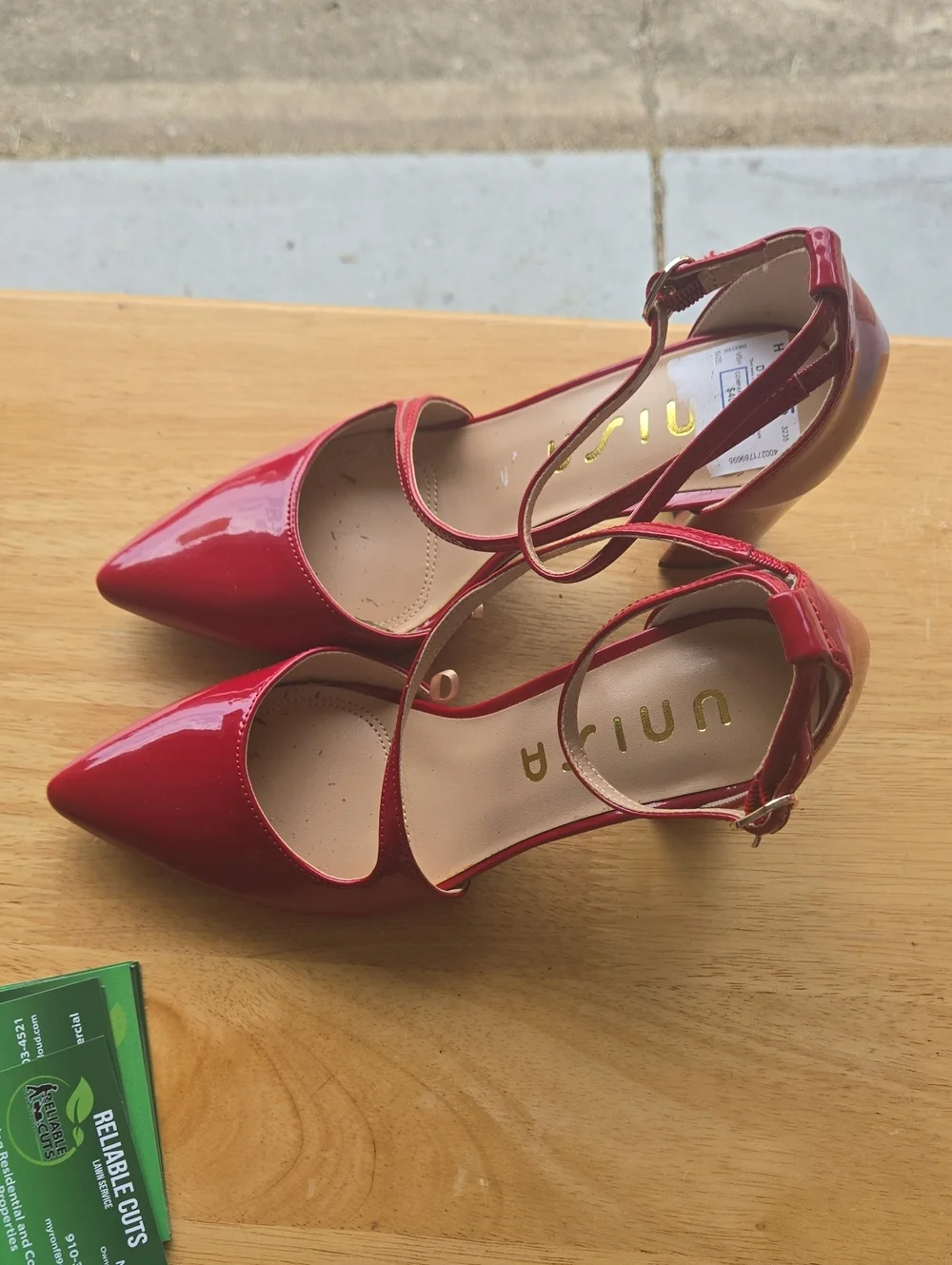 Unisa Cherry Red Patent Pointed-Toe Ankle-Strap Heels